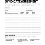 lottery syndicate agreement template word
